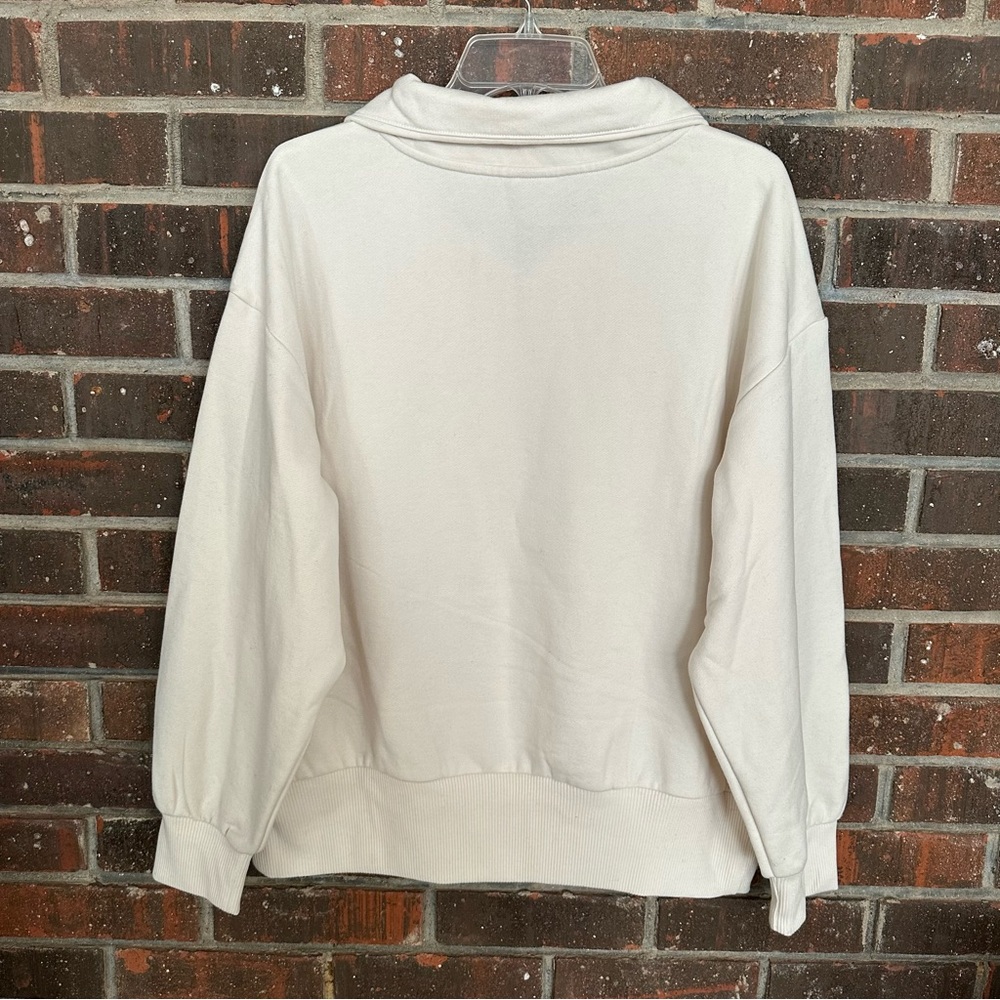NWT Plus Size Women’s A New Day Cream Quarter Zip Pullover Sweatshirt - Picture 4 of 4